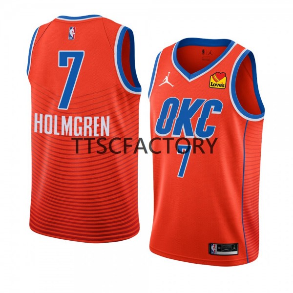 Oklahoma City Thunder Trikot Chet Holmgren 7 Nike 2022-23 Statement Edition Orange Swingman - Herren